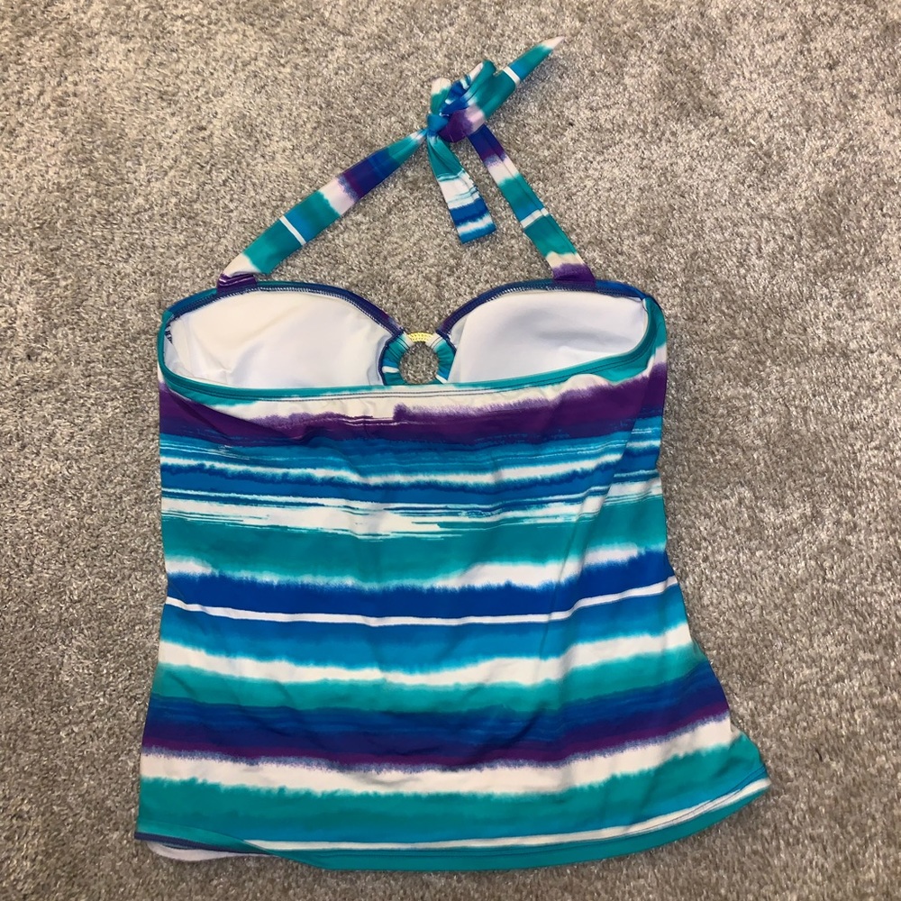 Apt 9 Nylon Green & Purple Swimsuit size 10 - Picture 8 of 13